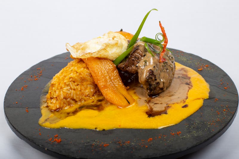 Colorful smoothie bowl with fruits